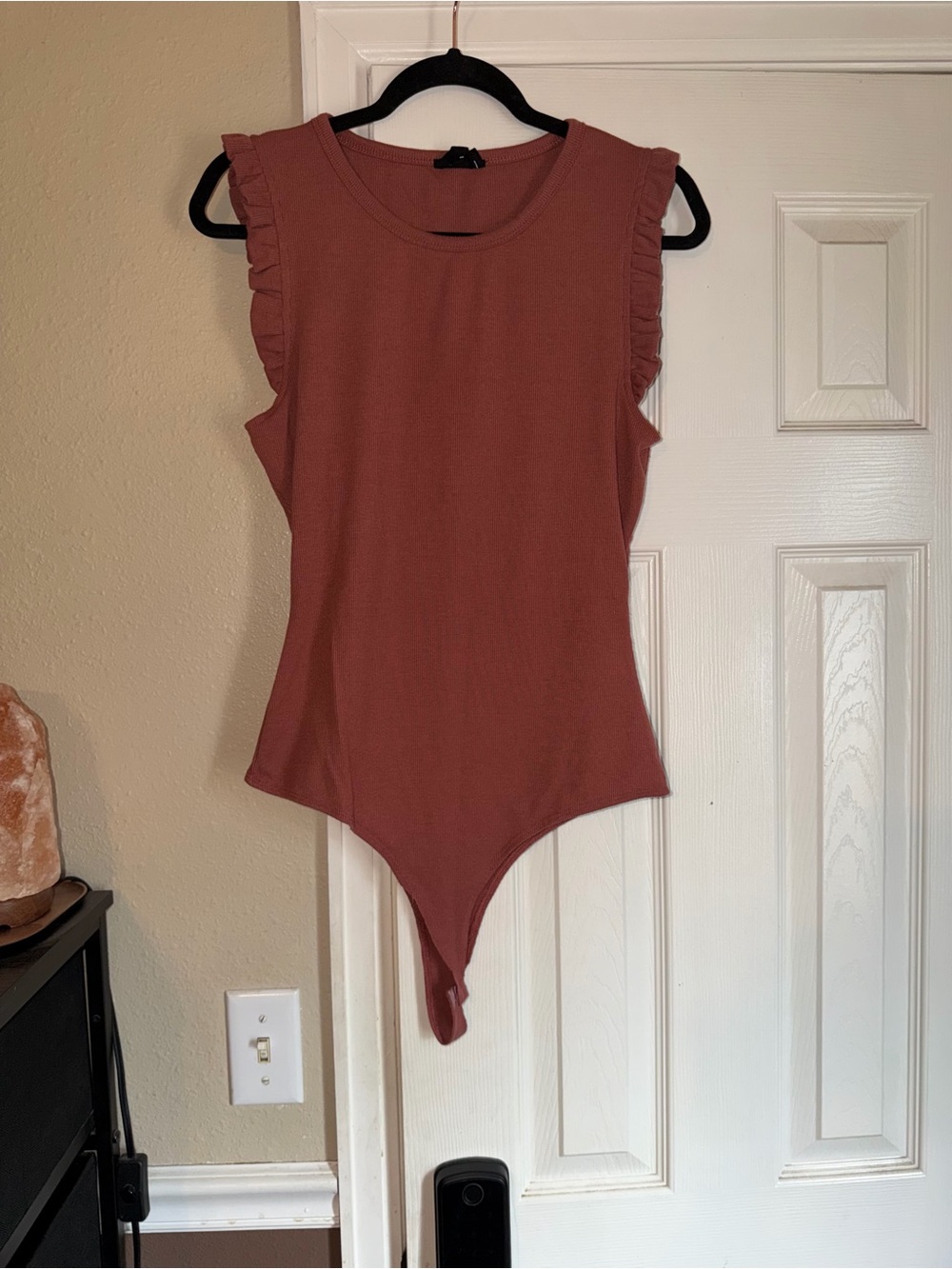 Heyson Women's Ribbed Bodysuit in Dusty Rose - Fitted Tank Style